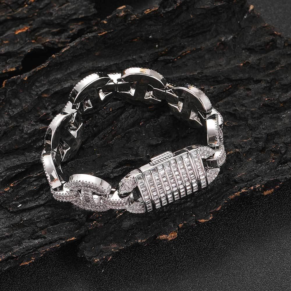 16mm Pig Nose Cuban Bracelet Zircon Hip Hop Jewelry for Men | Caratix Jewelry - CaratixJewelry